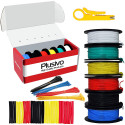 Plusivo Silicone Hook up Stranded Wire Kit (30AWG, 6 colors, 20m each)