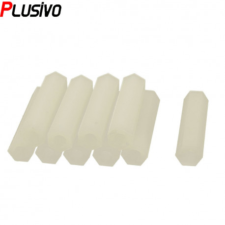 M2 White Plastic Hexagonal Pilar (7 mm)