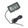 Black Digital Thermometer with External Probe (1 m, 2s refresh)