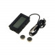 Black Digital Thermometer with External Probe (1 m, 2s refresh)