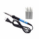 230V 60W Adjustable Temperature Soldering Iron Tool with 5 Tips - US Plug