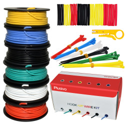 Hookup Wire Kit (6 colors, 5 m each, AWG 18, Solid Wire) PVC Jacket